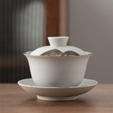 Maxbell Kungfu Gaiwan Ceramic Tea Cup Cover Bowl Tea Mug Teacups Traditional Tea Cup White