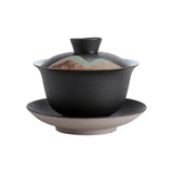 Maxbell Kungfu Gaiwan Ceramic Tea Cup Cover Bowl Tea Mug Teacups Traditional Tea Cup Black