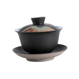 Maxbell Kungfu Gaiwan Ceramic Tea Cup Cover Bowl Tea Mug Teacups Traditional Tea Cup Black