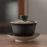 Maxbell Kungfu Gaiwan Ceramic Tea Cup Cover Bowl Tea Mug Teacups Traditional Tea Cup Black