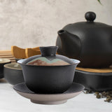 Maxbell Kungfu Gaiwan Ceramic Tea Cup Cover Bowl Tea Mug Teacups Traditional Tea Cup Black