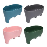 Maxbell Drain Shelf Garbage Storage Basket Elephant Shaped for Household Fruit PInk