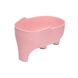 Maxbell Drain Shelf Garbage Storage Basket Elephant Shaped for Household Fruit PInk