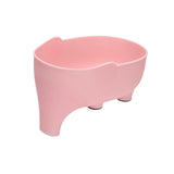 Maxbell Drain Shelf Garbage Storage Basket Elephant Shaped for Household Fruit PInk