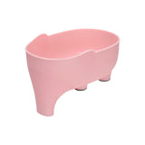 Maxbell Drain Shelf Garbage Storage Basket Elephant Shaped for Household Fruit PInk