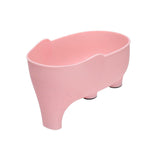 Maxbell Drain Shelf Garbage Storage Basket Elephant Shaped for Household Fruit PInk