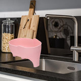 Maxbell Drain Shelf Garbage Storage Basket Elephant Shaped for Household Fruit PInk