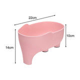 Maxbell Drain Shelf Garbage Storage Basket Elephant Shaped for Household Fruit PInk
