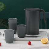 Maxbell 2.5L Water Jug Pitcher and 4 Cups Water Carafe for Camping Picnic Party black