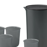 Maxbell 2.5L Water Jug Pitcher and 4 Cups Water Carafe for Camping Picnic Party black
