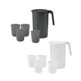 Maxbell 2.5L Water Jug Pitcher and 4 Cups Water Carafe for Camping Picnic Party black