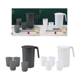 Maxbell 2.5L Water Jug Pitcher and 4 Cups Water Carafe for Camping Picnic Party black