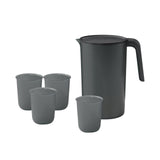 Maxbell 2.5L Water Jug Pitcher and 4 Cups Water Carafe for Camping Picnic Party black
