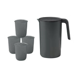 Maxbell 2.5L Water Jug Pitcher and 4 Cups Water Carafe for Camping Picnic Party black