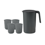 Maxbell 2.5L Water Jug Pitcher and 4 Cups Water Carafe for Camping Picnic Party black
