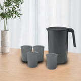 Maxbell 2.5L Water Jug Pitcher and 4 Cups Water Carafe for Camping Picnic Party black