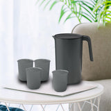 Maxbell 2.5L Water Jug Pitcher and 4 Cups Water Carafe for Camping Picnic Party black