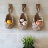 Maxbell Hanging Woven Baskests Home Decor Flowers Planters for Kitchen Bar Home 16cmx23cmx11.5cm