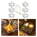 Maxbell Divided Serving Platter Storage Container Multipurpose for Nuts Dessert Home 6 Grids Clear