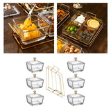 Maxbell Divided Serving Platter Storage Container Multipurpose for Nuts Dessert Home 6 Grids Clear