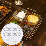 Maxbell Divided Serving Platter Storage Container Multipurpose for Nuts Dessert Home 6 Grids Clear