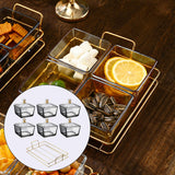 Maxbell Divided Serving Platter Storage Container Multipurpose for Nuts Dessert Home 6 Grids Gray