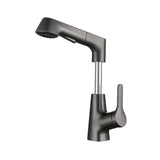 Maxbell Bathroom Sink Faucet with Pull Out Sprayer Kitchen Sink Faucet Gray