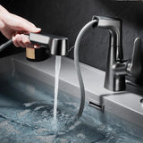 Maxbell Bathroom Sink Faucet with Pull Out Sprayer Kitchen Sink Faucet Gray