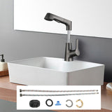 Maxbell Bathroom Sink Faucet with Pull Out Sprayer Kitchen Sink Faucet Gray