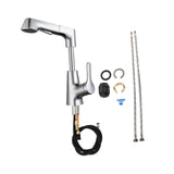 Maxbell Bathroom Sink Faucet with Pull Out Sprayer Kitchen Sink Faucet Argent