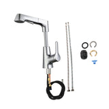 Maxbell Bathroom Sink Faucet with Pull Out Sprayer Kitchen Sink Faucet Argent