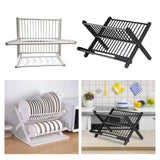 Maxbell Folding Dish Rack Dish Drainer Collapsible Dish Drying Rack for Home Kitchen White