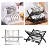 Maxbell Folding Dish Rack Dish Drainer Collapsible Dish Drying Rack for Home Kitchen White