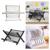 Maxbell Folding Dish Rack Dish Drainer Collapsible Dish Drying Rack for Home Kitchen White