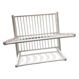 Maxbell Folding Dish Rack Dish Drainer Collapsible Dish Drying Rack for Home Kitchen White