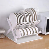 Maxbell Folding Dish Rack Dish Drainer Collapsible Dish Drying Rack for Home Kitchen White