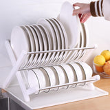 Maxbell Folding Dish Rack Dish Drainer Collapsible Dish Drying Rack for Home Kitchen White