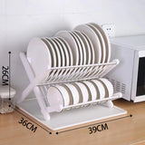 Maxbell Folding Dish Rack Dish Drainer Collapsible Dish Drying Rack for Home Kitchen White