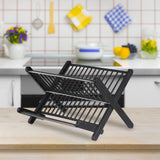 Maxbell Folding Dish Rack Dish Drainer Collapsible Dish Drying Rack for Home Kitchen Black