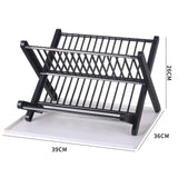 Maxbell Folding Dish Rack Dish Drainer Collapsible Dish Drying Rack for Home Kitchen Black