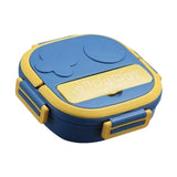 Maxbell Kids Lunch Box Cutlery Storage Reusable Bento Insulated Lunch Box for Picnic blue three grids