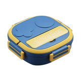 Maxbell Kids Lunch Box Cutlery Storage Reusable Bento Insulated Lunch Box for Picnic blue three grids