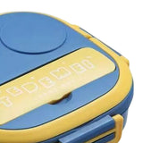 Maxbell Kids Lunch Box Cutlery Storage Reusable Bento Insulated Lunch Box for Picnic blue three grids