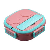 Maxbell Kids Lunch Box Cutlery Storage Reusable Bento Insulated Lunch Box for Picnic Pink 3 grids