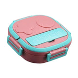Maxbell Kids Lunch Box Cutlery Storage Reusable Bento Insulated Lunch Box for Picnic Pink 3 grids
