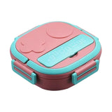 Maxbell Kids Lunch Box Cutlery Storage Reusable Bento Insulated Lunch Box for Picnic Pink 3 grids