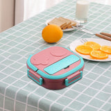 Maxbell Kids Lunch Box Cutlery Storage Reusable Bento Insulated Lunch Box for Picnic Pink 3 grids