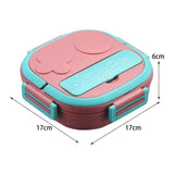 Maxbell Kids Lunch Box Cutlery Storage Reusable Bento Insulated Lunch Box for Picnic Pink 3 grids