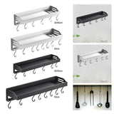 Maxbell Bathroom Floating Shelves Space Saving Modern Kitchen Wall Shelf with S Hook white 30cm