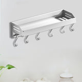 Maxbell Bathroom Floating Shelves Space Saving Modern Kitchen Wall Shelf with S Hook white 30cm